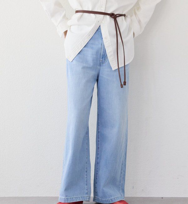  「【RIMH】【3サイズ展開】クリーンワイドデニム」|デニム|サックスブルー