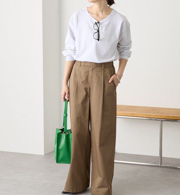  「【A・MONN】【アジャスター付き】スムースワイドパンツ」|その他|
