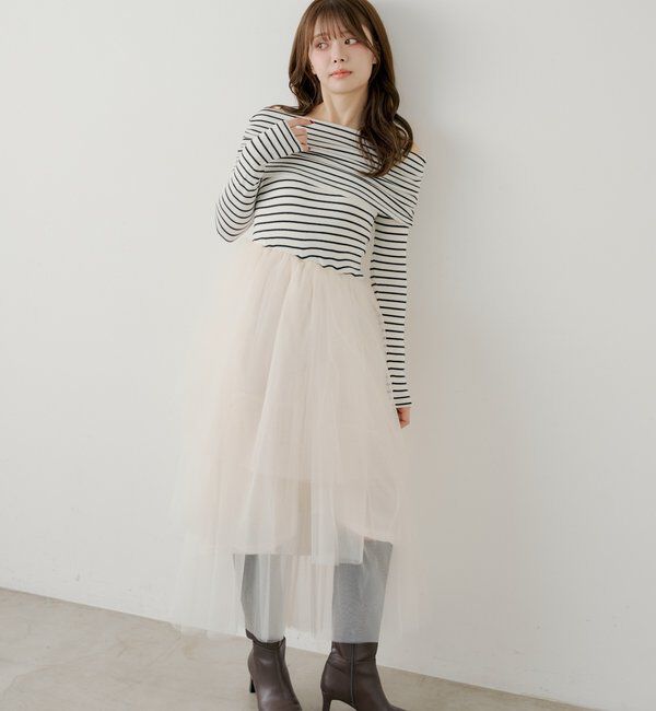  「【SALON by Chico】ティアードボリュームドッキングワンピース」|ワンピース|