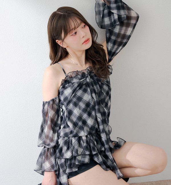  「【2way】ドロップデザインオフショルチュニック」|シャツ・ブラウス|