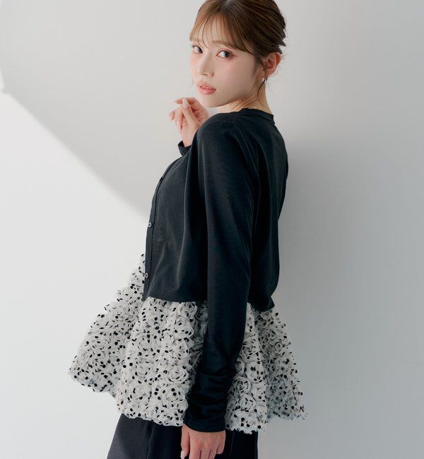  「【SALON by Chico】UVカットCOOLコンパクトラメクルーカーデ」|Tシャツ・カットソー|