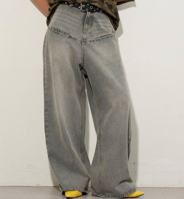  「《UNISEX / サイズ展開あり》スラッシュポケットブラストワイドデニム」|デニム|