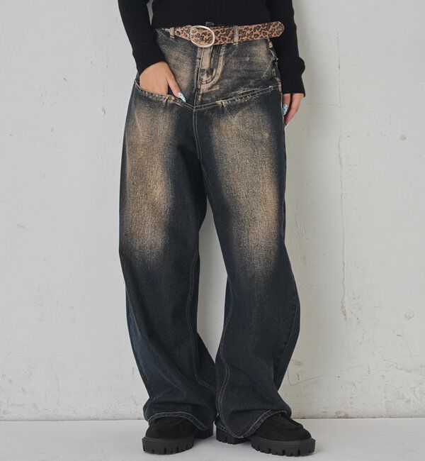  「《UNISEX / サイズ展開あり》スラッシュポケットブラストワイドデニム」|デニム|