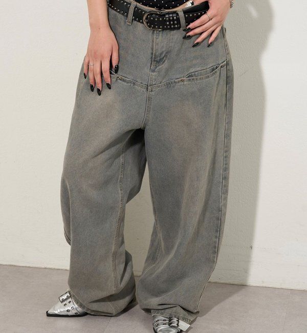  「《UNISEX / サイズ展開あり》スラッシュポケットブラストワイドデニム」|デニム|