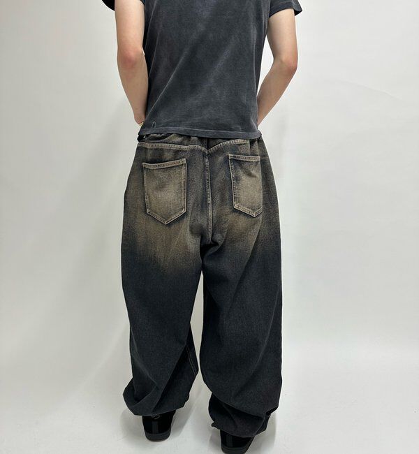  「《UNISEX / サイズ展開あり》スラッシュポケットブラストワイドデニム」|デニム|