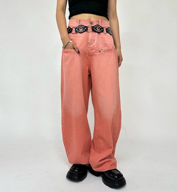  「《UNISEX / サイズ展開あり》スラッシュポケットブラストワイドデニム」|デニム|
