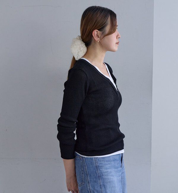  「【再入荷】ヘンリーネックレイヤードニット」|ニット・セーター|