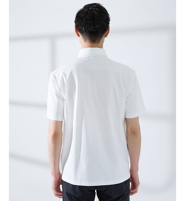 ABAHOUSE「【SMART CLOSET】シルケット天竺 ボタンダウン半袖ポロシャツ / 接触」|ポロシャツ|