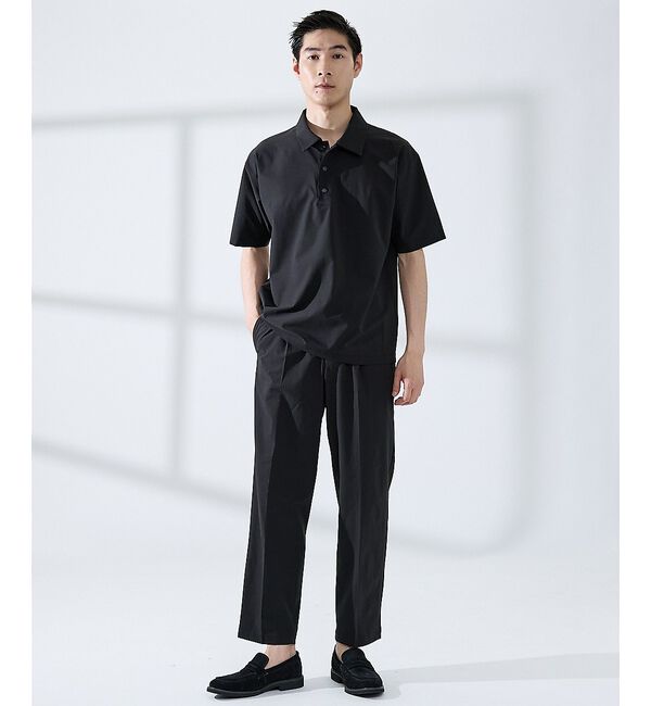 ABAHOUSE「【セットアップ対応】360&deg;ストレッチ リップストップ リラックス ポロシャツ/」|ポロシャツ|