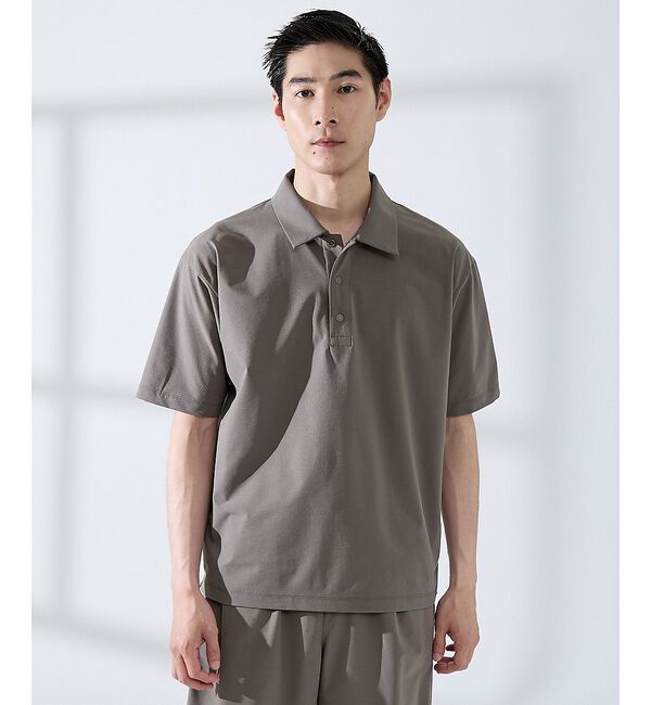 ABAHOUSE「【セットアップ対応】360&deg;ストレッチ リップストップ リラックス ポロシャツ/」|ポロシャツ|