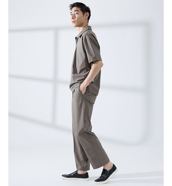 ABAHOUSE「【セットアップ対応】360&deg;ストレッチ リップストップ リラックス ポロシャツ/」|ポロシャツ|