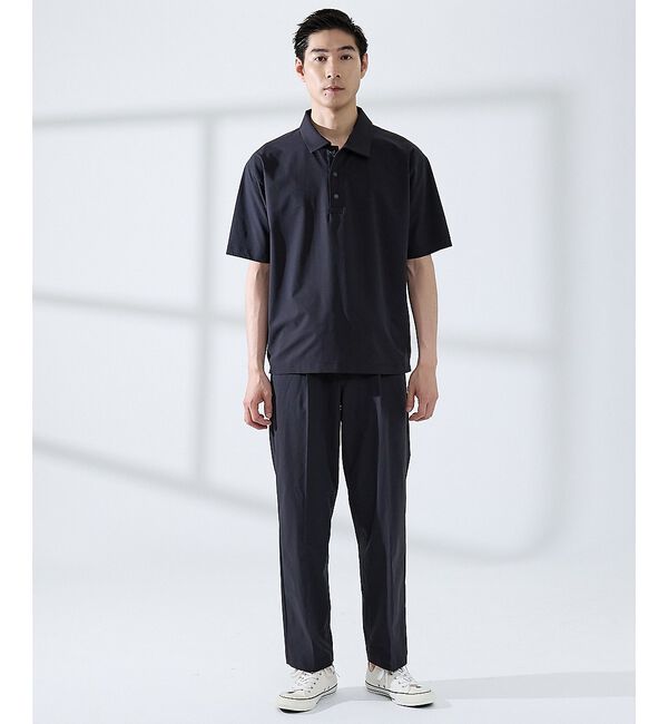 ABAHOUSE「【セットアップ対応】360&deg;ストレッチ リップストップ リラックス ポロシャツ/」|ポロシャツ|
