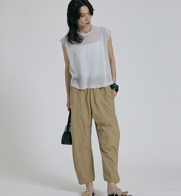 qualite「【接触冷感・透湿・撥水・UVカット】ナイロンタスランパラシュートパンツ/セットア」|その他|