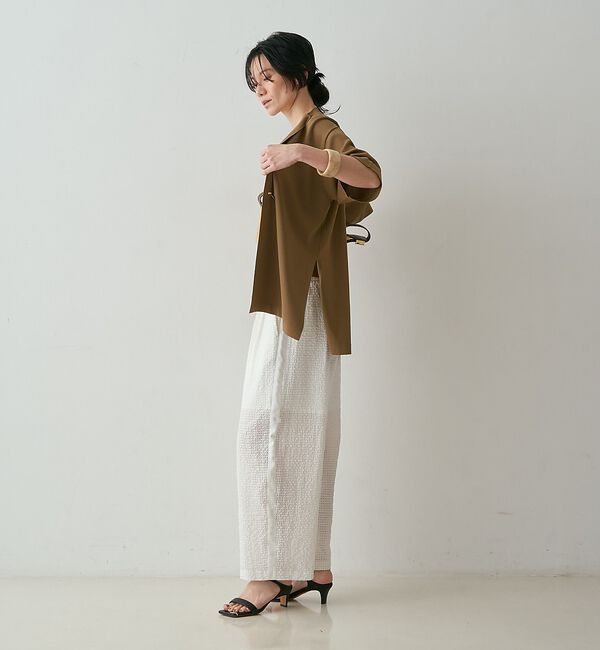qualite「【接触冷感・セットアップ対応】レーヨンストレッチニットジャケット」|カーディガン|
