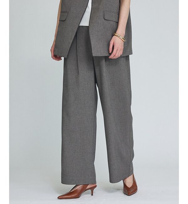 qualite「【セットアップ対応】ウールライクワイドパンツ」|その他|グレー