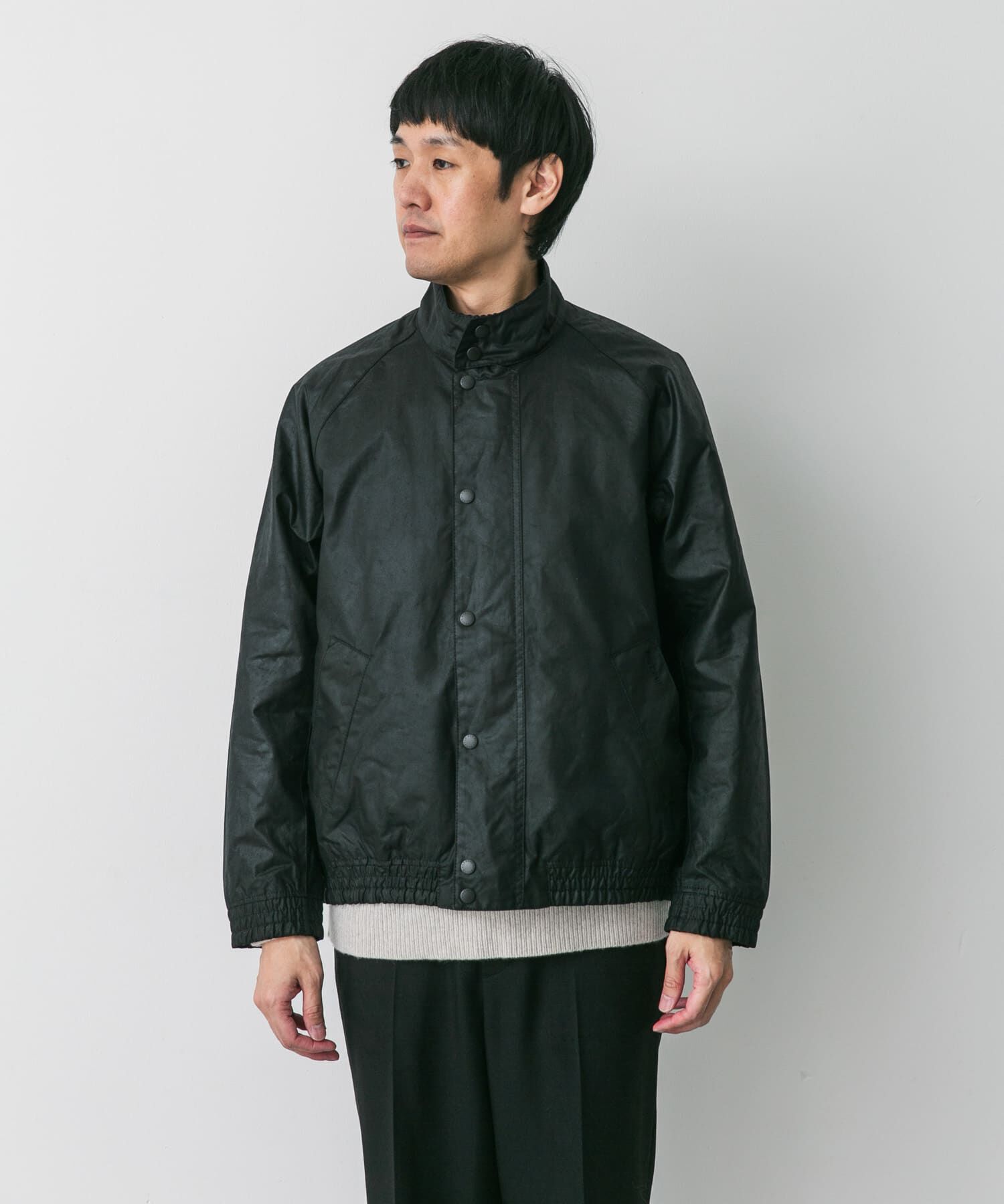URBAN RESEARCH DOORS「Barbour　BLOUSON TRANSPORT WAX JACKET」|ノーカラーコート|