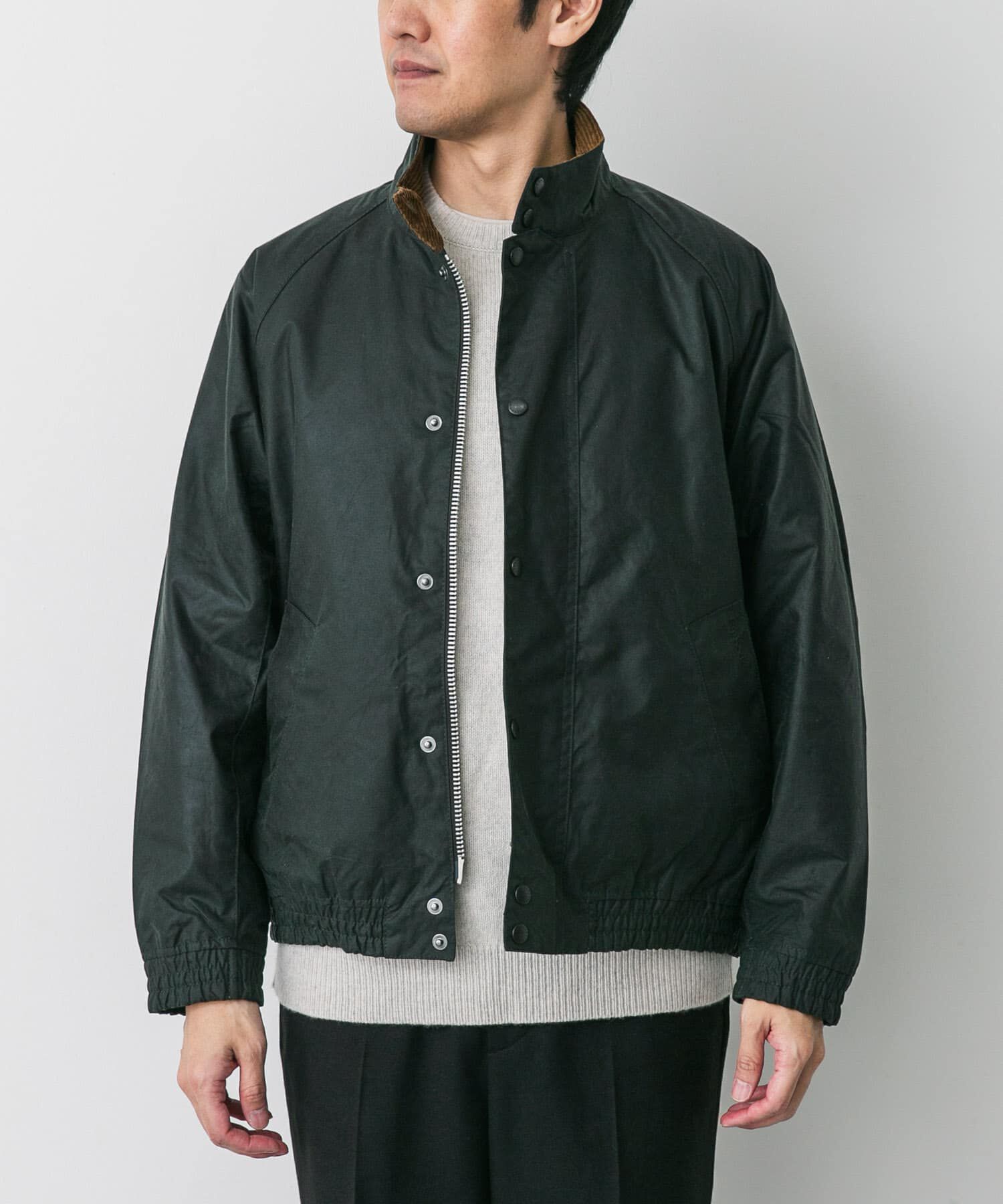 URBAN RESEARCH DOORS「Barbour　BLOUSON TRANSPORT WAX JACKET」|ノーカラーコート|カーキ