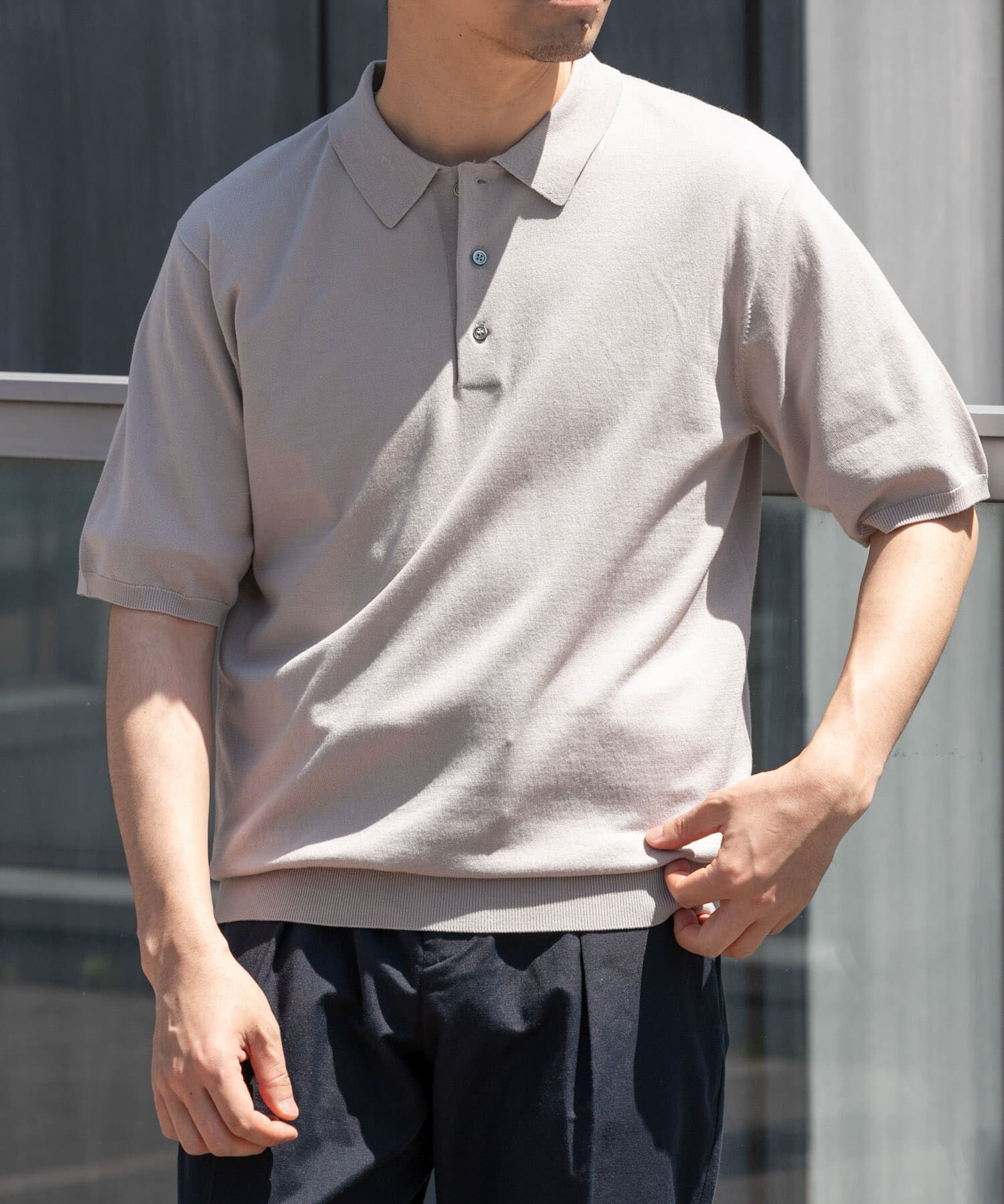 URBAN RESEARCH ROSSO「『WEB限定』シルク混サマーニットポロシャツ」|ポロシャツ|