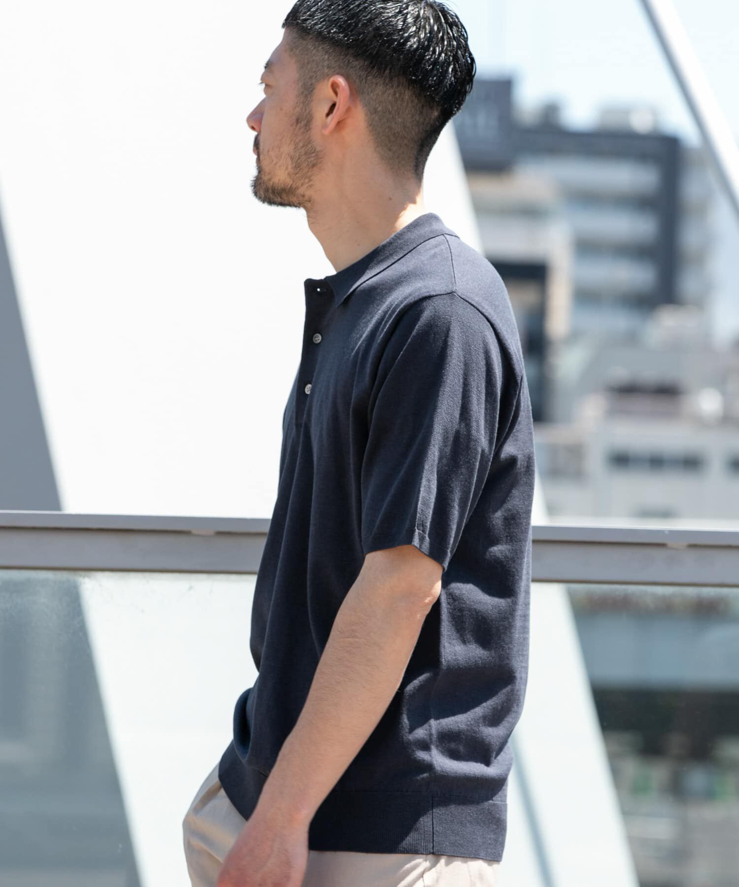 URBAN RESEARCH ROSSO「『WEB限定』シルク混サマーニットポロシャツ」|ポロシャツ|