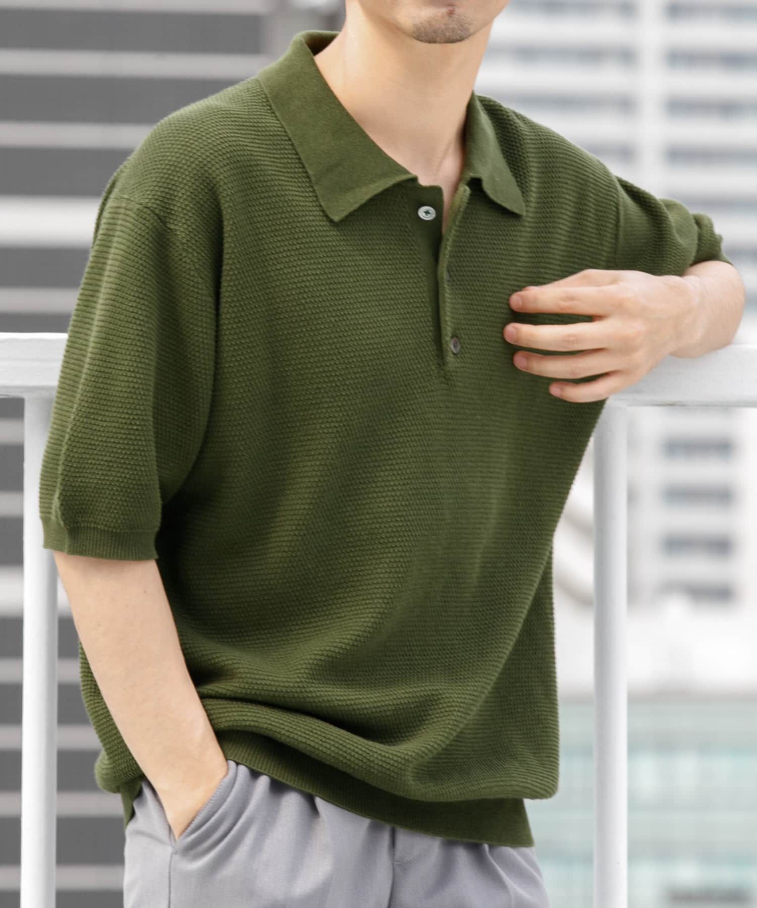 URBAN RESEARCH ROSSO「『WEB限定』変形カノコ半袖ニットポロ」|ポロシャツ|