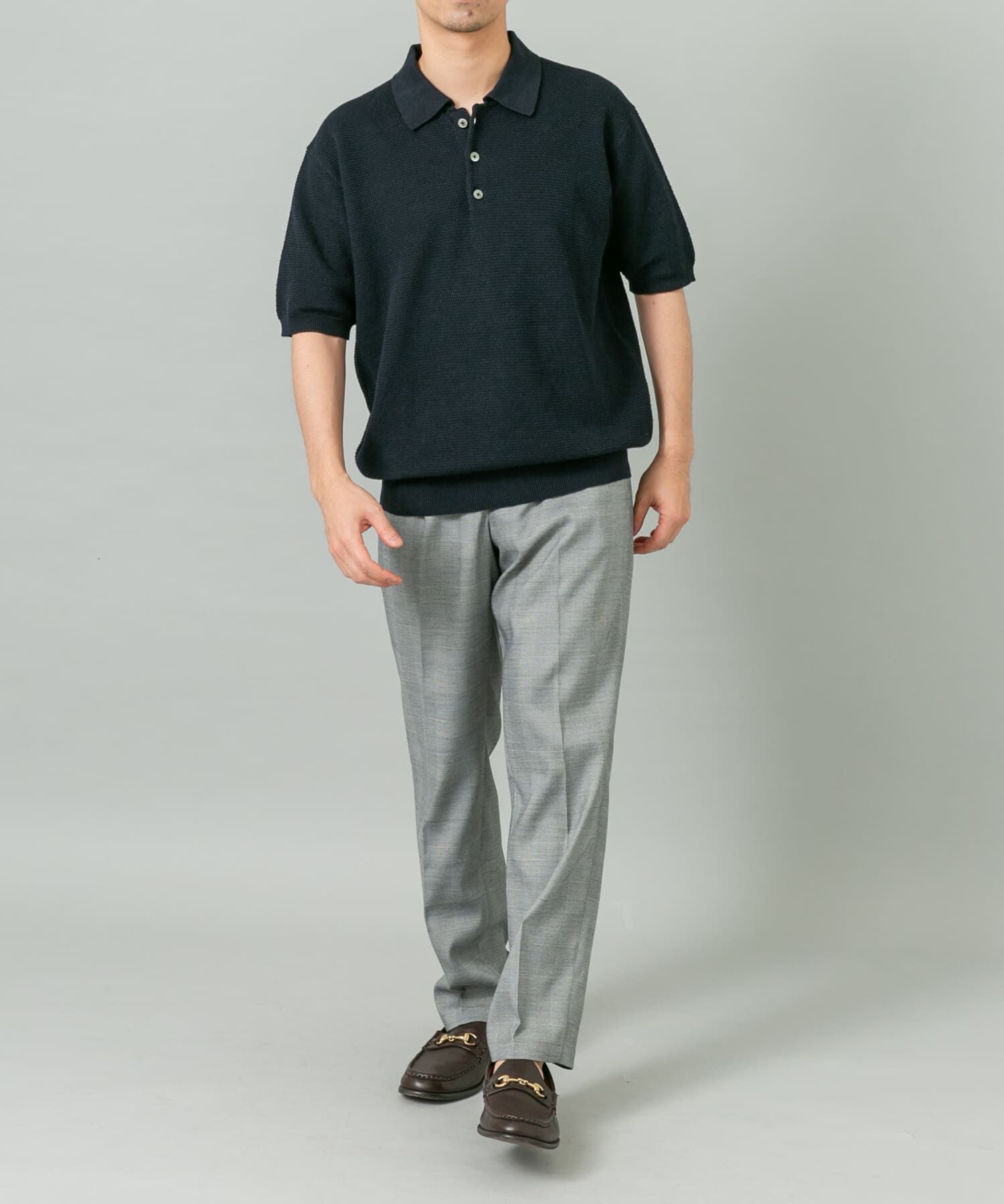 URBAN RESEARCH ROSSO「『WEB限定』変形カノコ半袖ニットポロ」|ポロシャツ|
