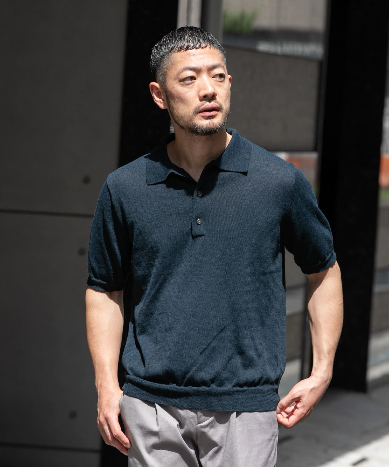 URBAN RESEARCH ROSSO「『UR TECH』AIRDRY半袖ニットポロ」|ポロシャツ|