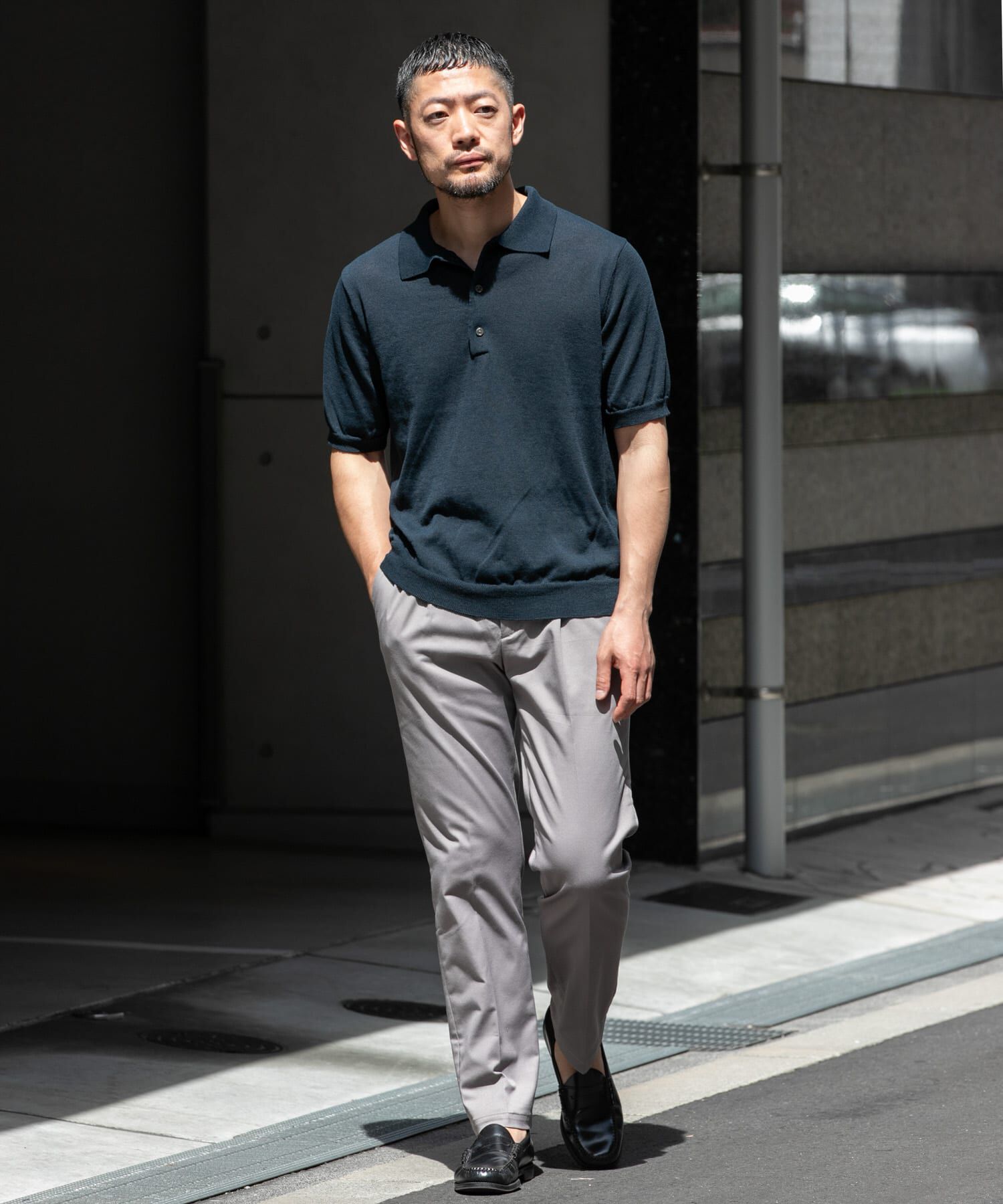 URBAN RESEARCH ROSSO「『UR TECH』AIRDRY半袖ニットポロ」|ポロシャツ|