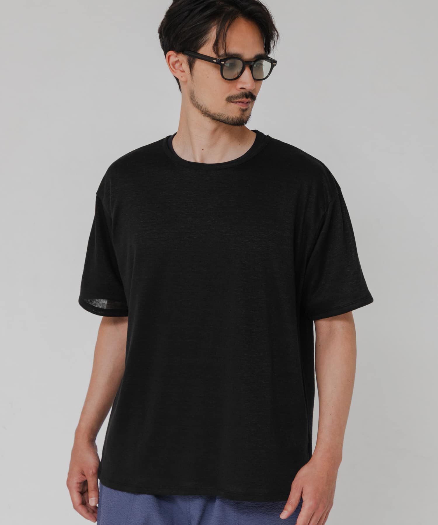 URBAN RESEARCH「『洗濯可』LINEN NARROW TRIM T-SHIRTS」|Tシャツ・カットソー|