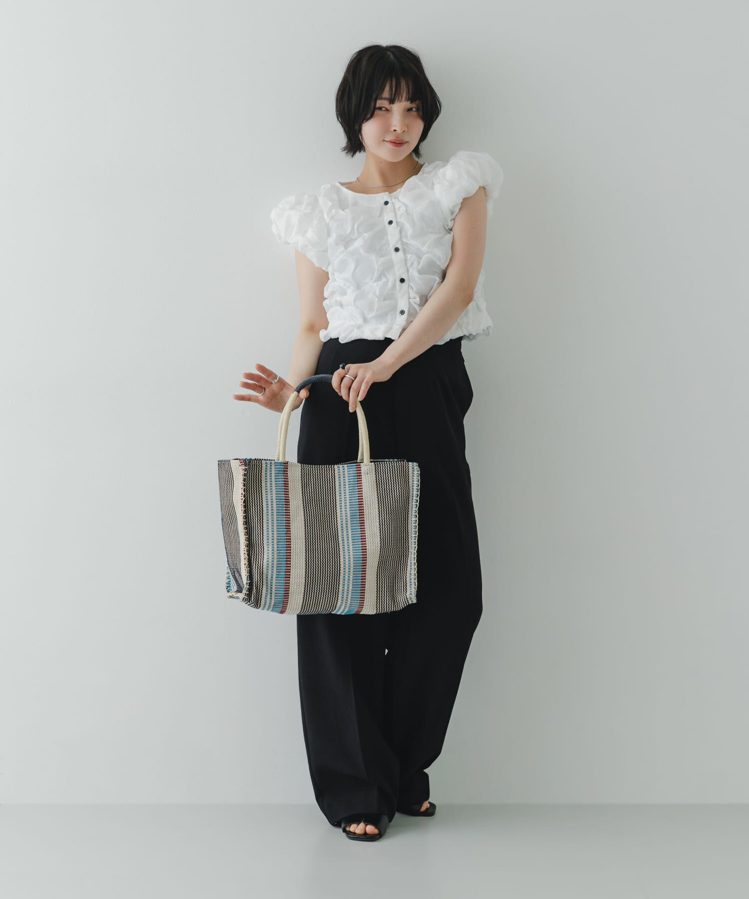 RODE SKO「ストライプ編み込みトートバッグ」|トートバッグ|