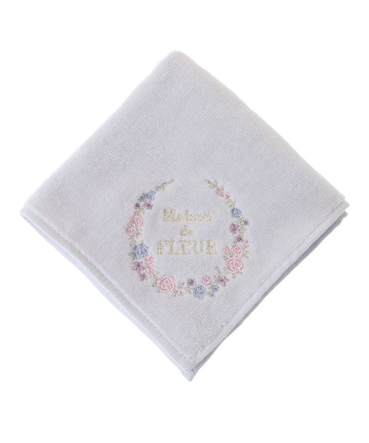 Maison de FLEUR「フラワーフレーム刺繍タオルハンカチ」|ハンカチ|