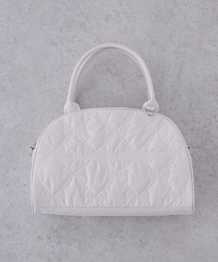 Maison de FLEUR「リボンキルティング2Wayボストンバッグ」|ハンドバッグ|ピンク