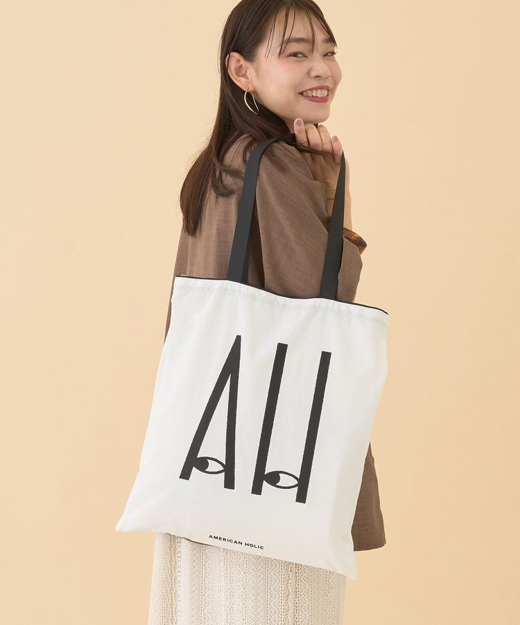 AMERICAN HOLIC「カラーハンドルホリホリトートバッグ」|トートバッグ|Black
