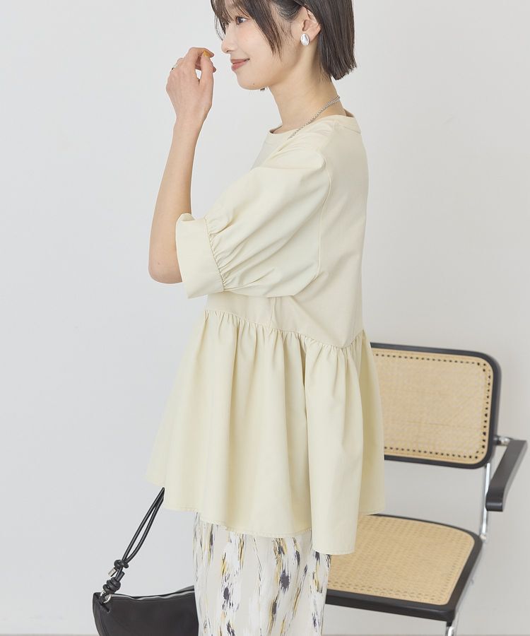 AMERICAN HOLIC「【WEB限定】異素材切替ペプラムプルオーバー」|Tシャツ・カットソー|