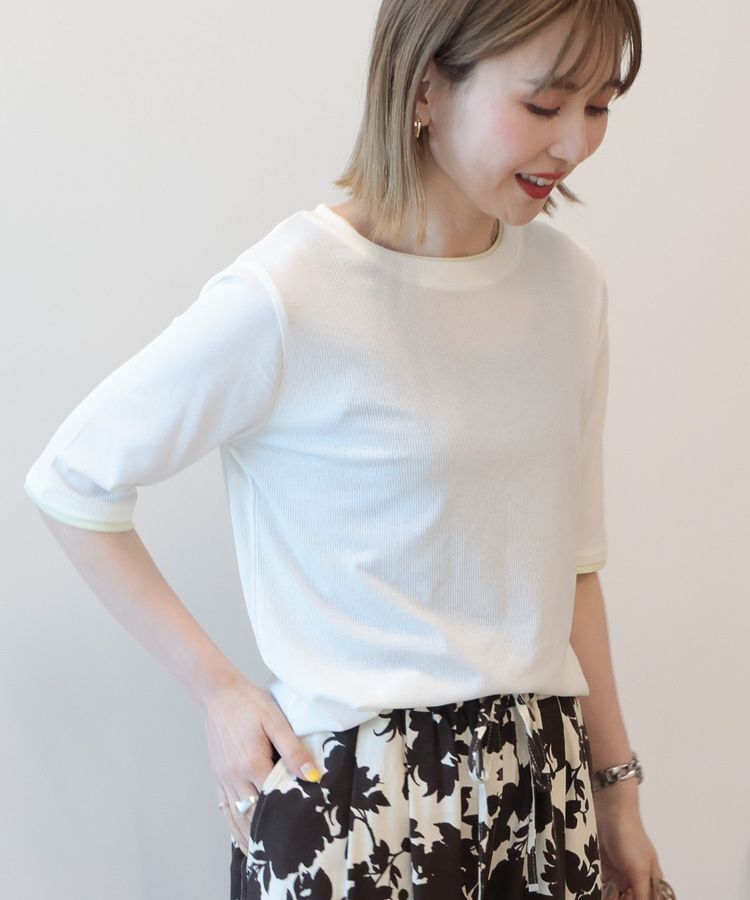 AMERICAN HOLIC「シアーリブ配色プルオーバー」|Tシャツ・カットソー|