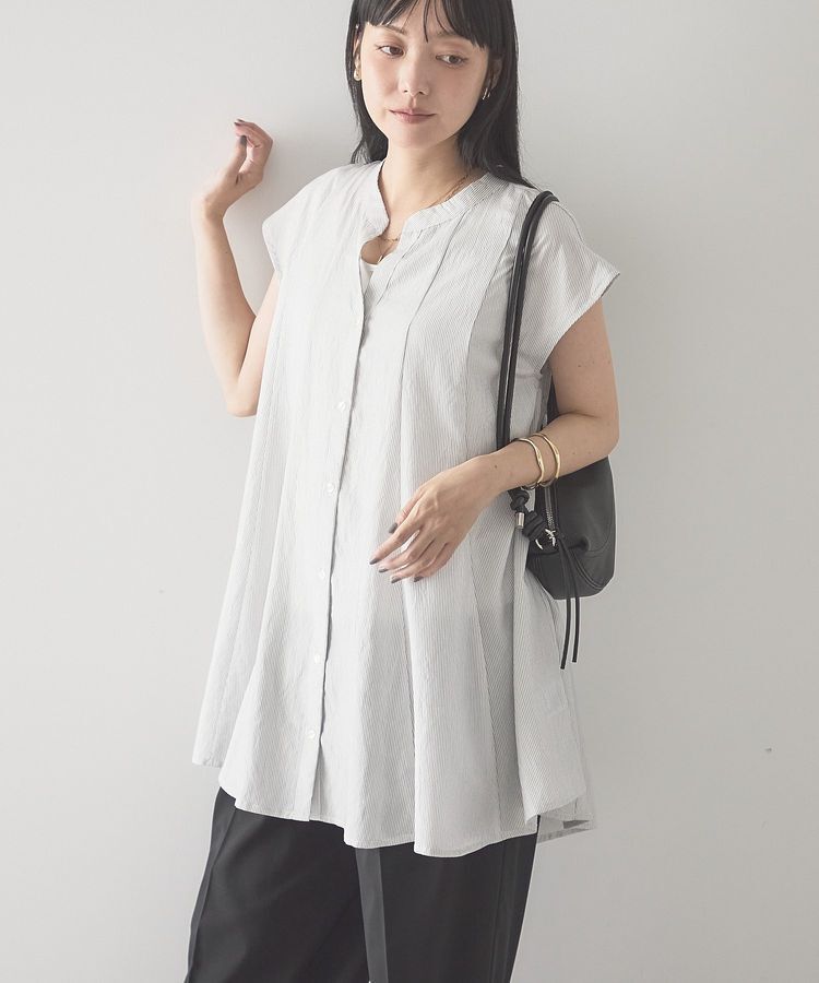 AMERICAN HOLIC「【接触冷感】フレンチスリーブフレアスキッパーブラウス」|シャツ・ブラウス|