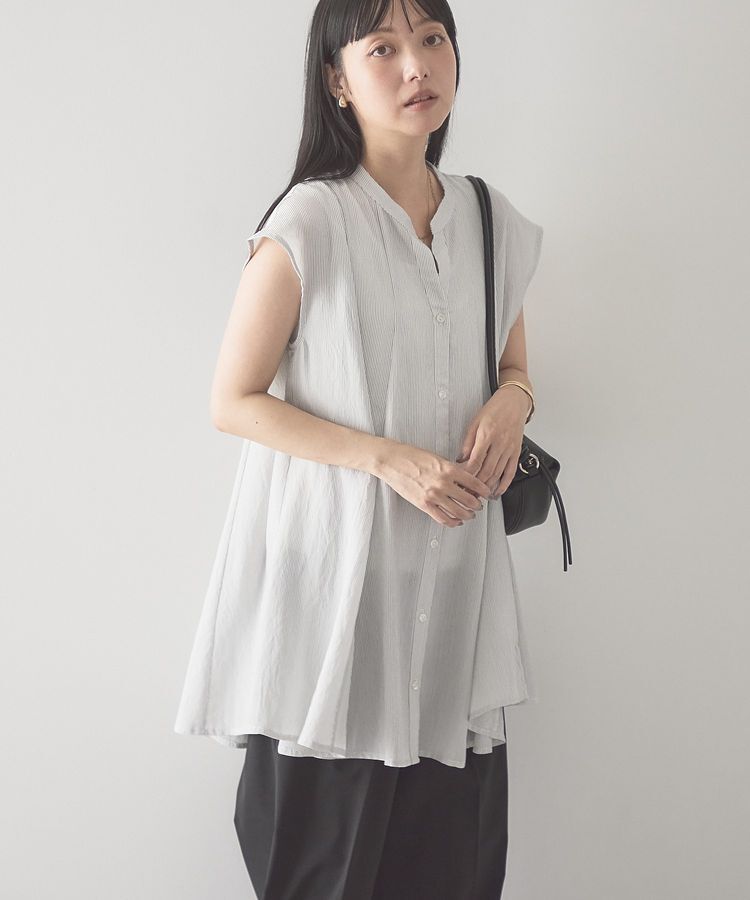 AMERICAN HOLIC「【接触冷感】フレンチスリーブフレアスキッパーブラウス」|シャツ・ブラウス|