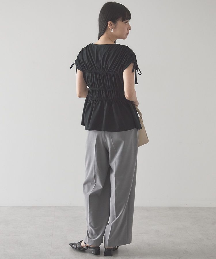 AMERICAN HOLIC「【接触冷感】シャーリングショルダーリボンプルオーバー」|Tシャツ・カットソー|