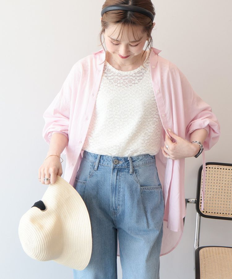 AMERICAN HOLIC「ガーメントウォッシュアソートギャザーシャツ」|シャツ・ブラウス|Pink