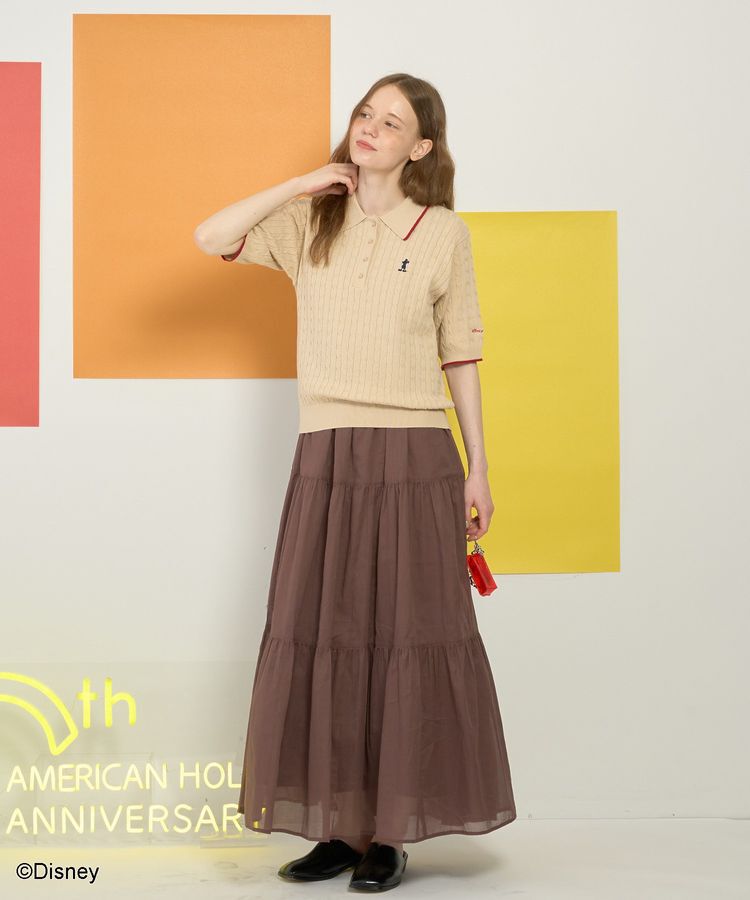 AMERICAN HOLIC「【Mickey&Friends】ケーブルニットポロ」|ニット・セーター|