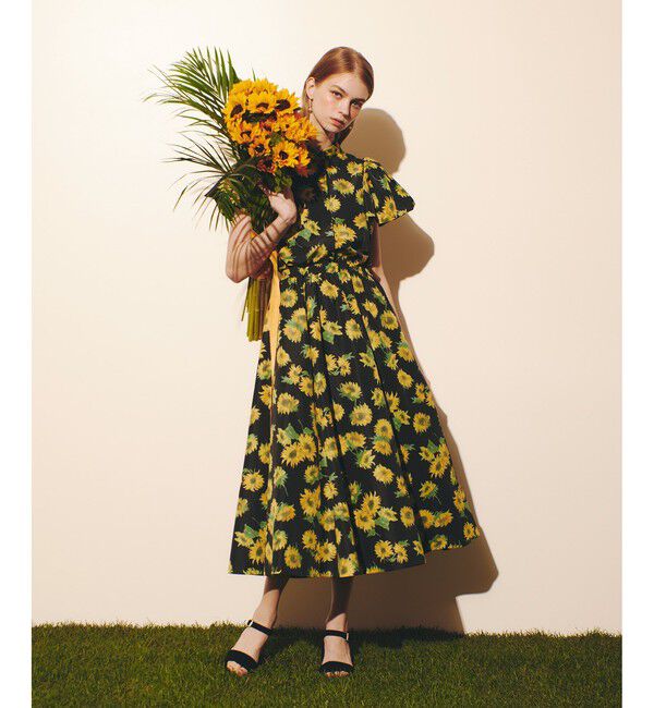 LOULOU WILLOUGHBY「 WEB 一部店舗限定【LOULOU WILLOUGHBY】サンフラワープリントバルーンスリーブシャツ」|シャツ・ブラウス|