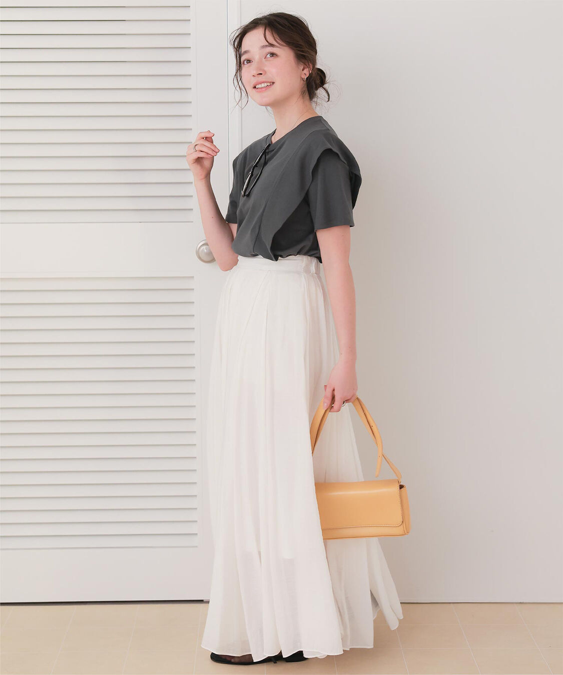 titivate「汗染み防止ラッフルスリーブTシャツ」|Tシャツ・カットソー|
