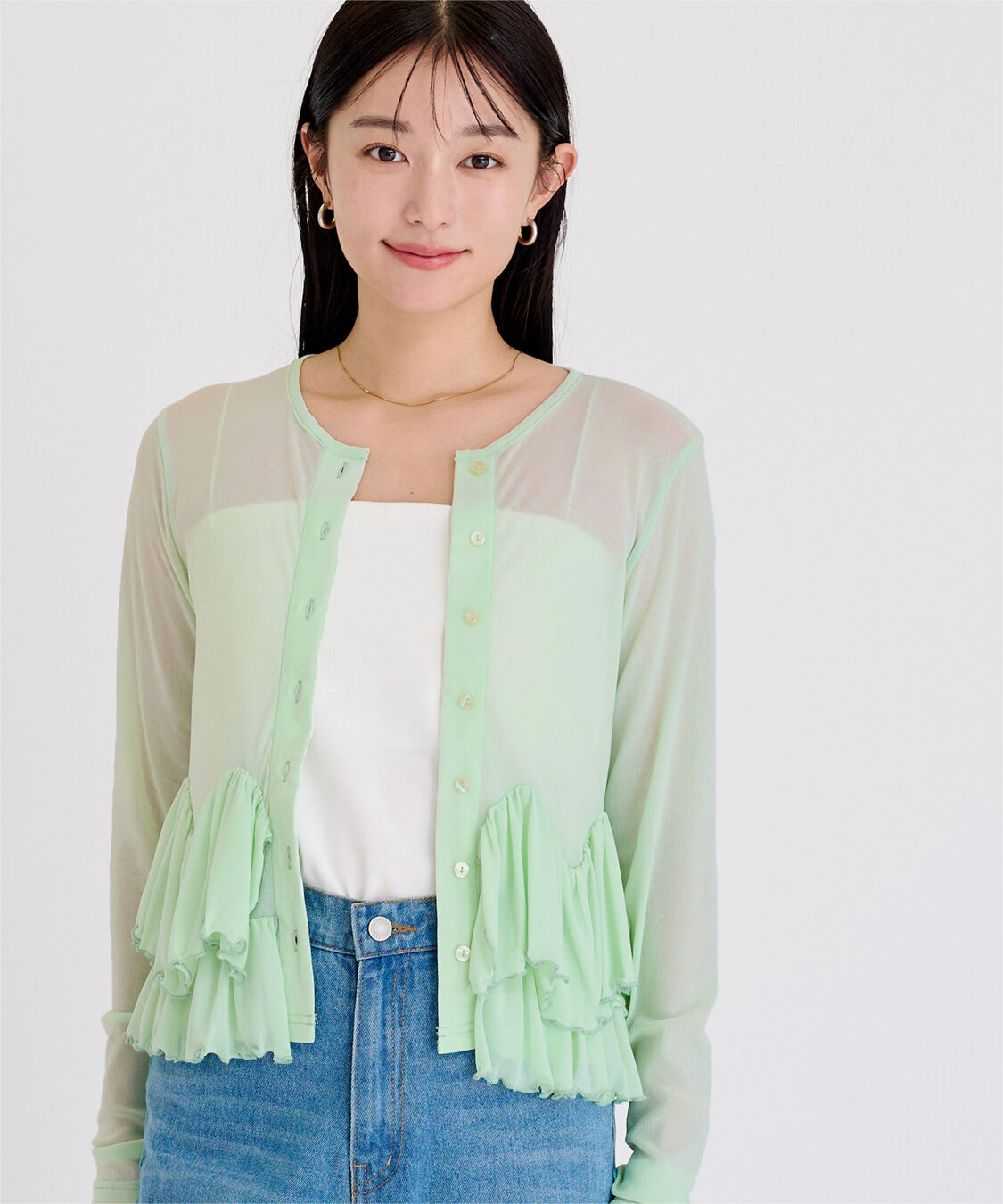 ur's「シアーペプラムカットソー」|Tシャツ・カットソー|ミントグリーン