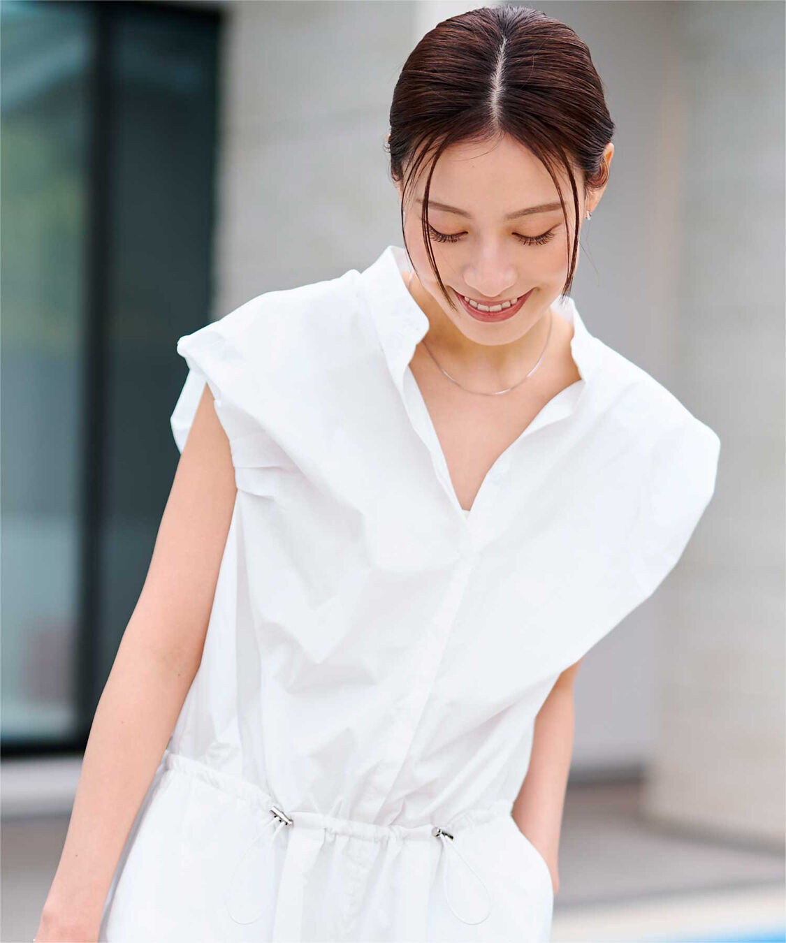 ur's「【黒川翼さんコラボアイテム】撥水バルーンフレンチスリーブオールインワン」|オールインワン|