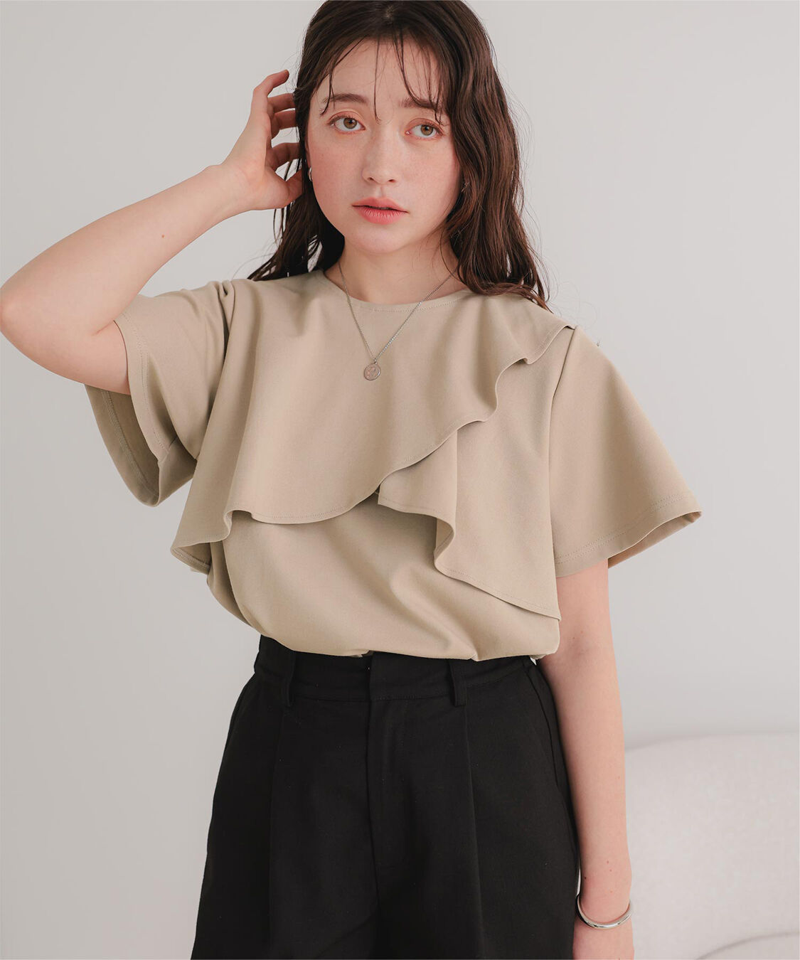 titivate「機能性カットソーフレアデザイントップス」|Tシャツ・カットソー|