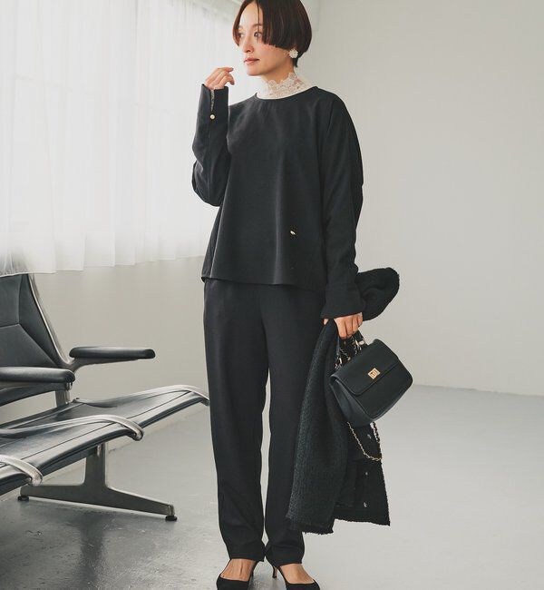  「【Du noir】ストレッチジョーゼットインスリットパンツ」|その他|