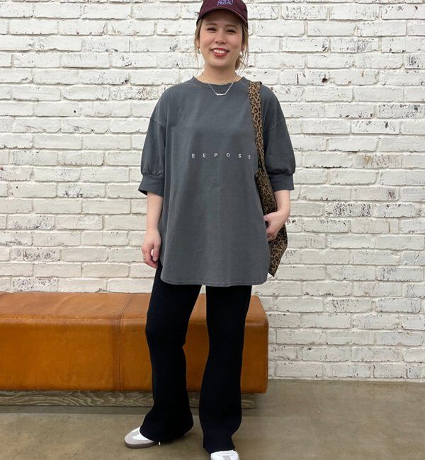  「【＠yns628企画】ロゴ刺繍&times;プリント チュニックTシャツ」|Tシャツ・カットソー|