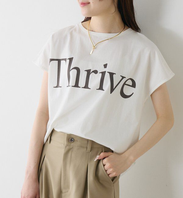  「オーガニックコットンフレンチスリーブThrive T」|Tシャツ・カットソー|オフホワイト