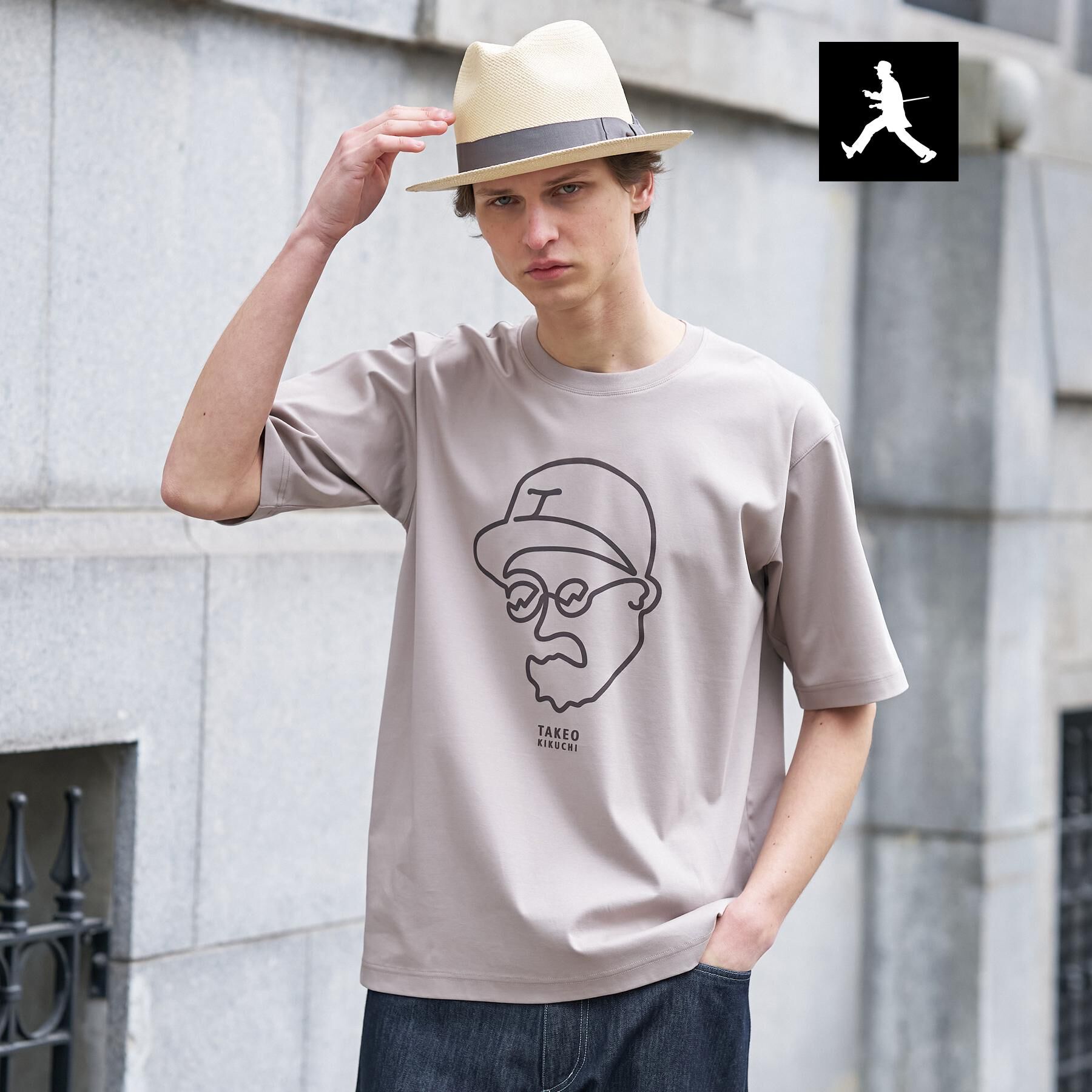 TAKEO KIKUCHI「【BOWLER HAT LABEL】アイスクリアコットン ワンストローク 半袖Tシャツ」|Tシャツ・カットソー|ベージュ(052)