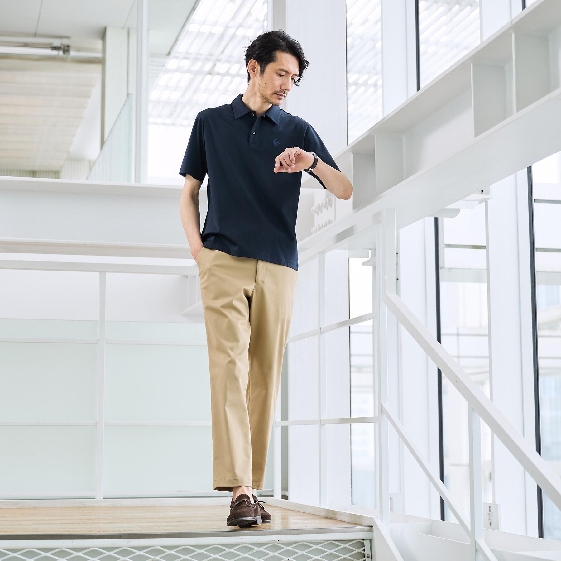 TAKEO KIKUCHI「【接触冷感】アイスクリアコットン ワンポイント ポロシャツ」|ポロシャツ|