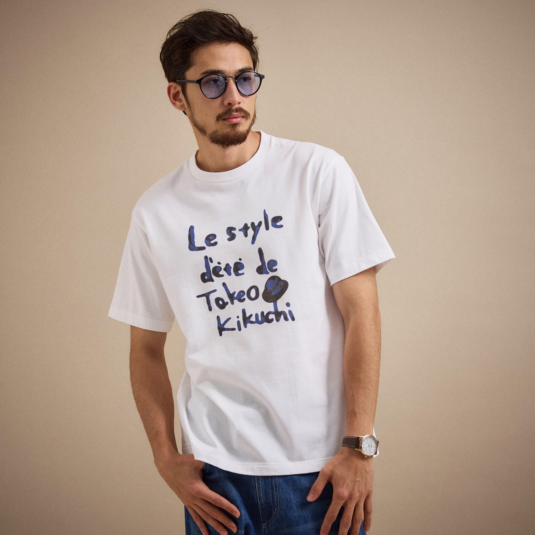 TAKEO KIKUCHI「水彩ペイント アートロゴTシャツ」|Tシャツ・カットソー|ホワイト(001)